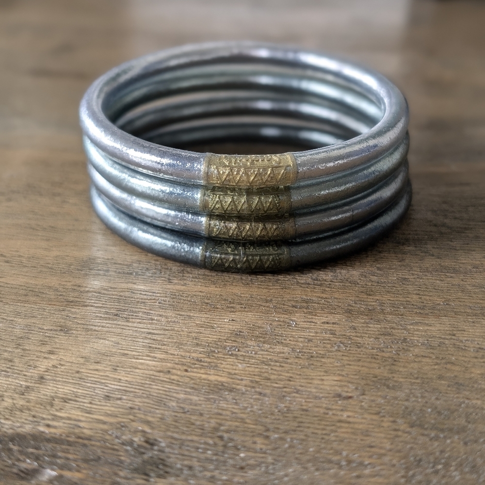 NWOT Budhagirl Moon All Weather Bangles (AWB) Set 4 Serenity Prayer